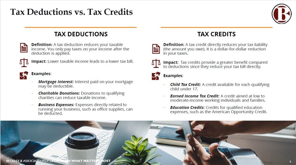Overview and key differences between tax deductions and credits